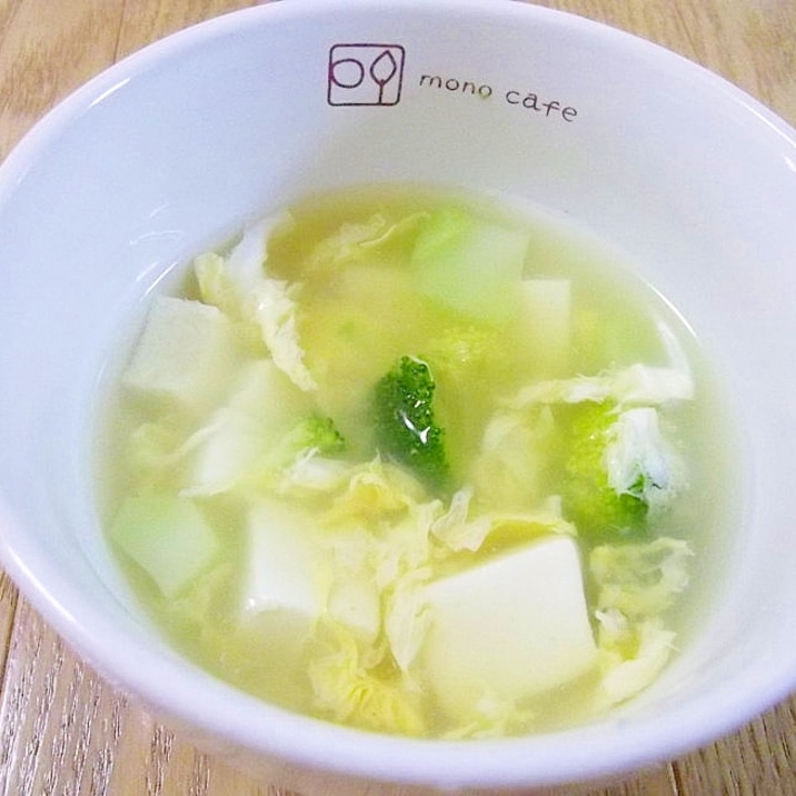 中華風*ブロッコリーと豆腐のかき玉スープ*